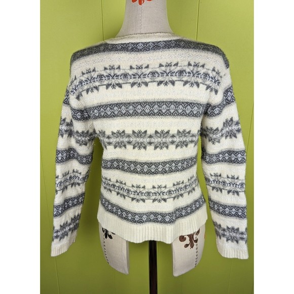 VTG PHD Paul Harris Design Sz L Full Zip Knit Cardigan Nordic LambsWool Blend - Picture 4 of 10